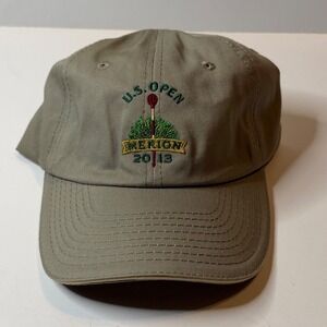 USGA 2013 US Open Merion Golf Hat Khaki Adjustable Strapback Dad Cap Mens